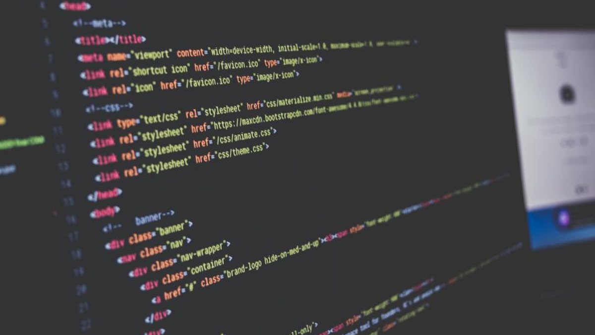Source code on a computer screen